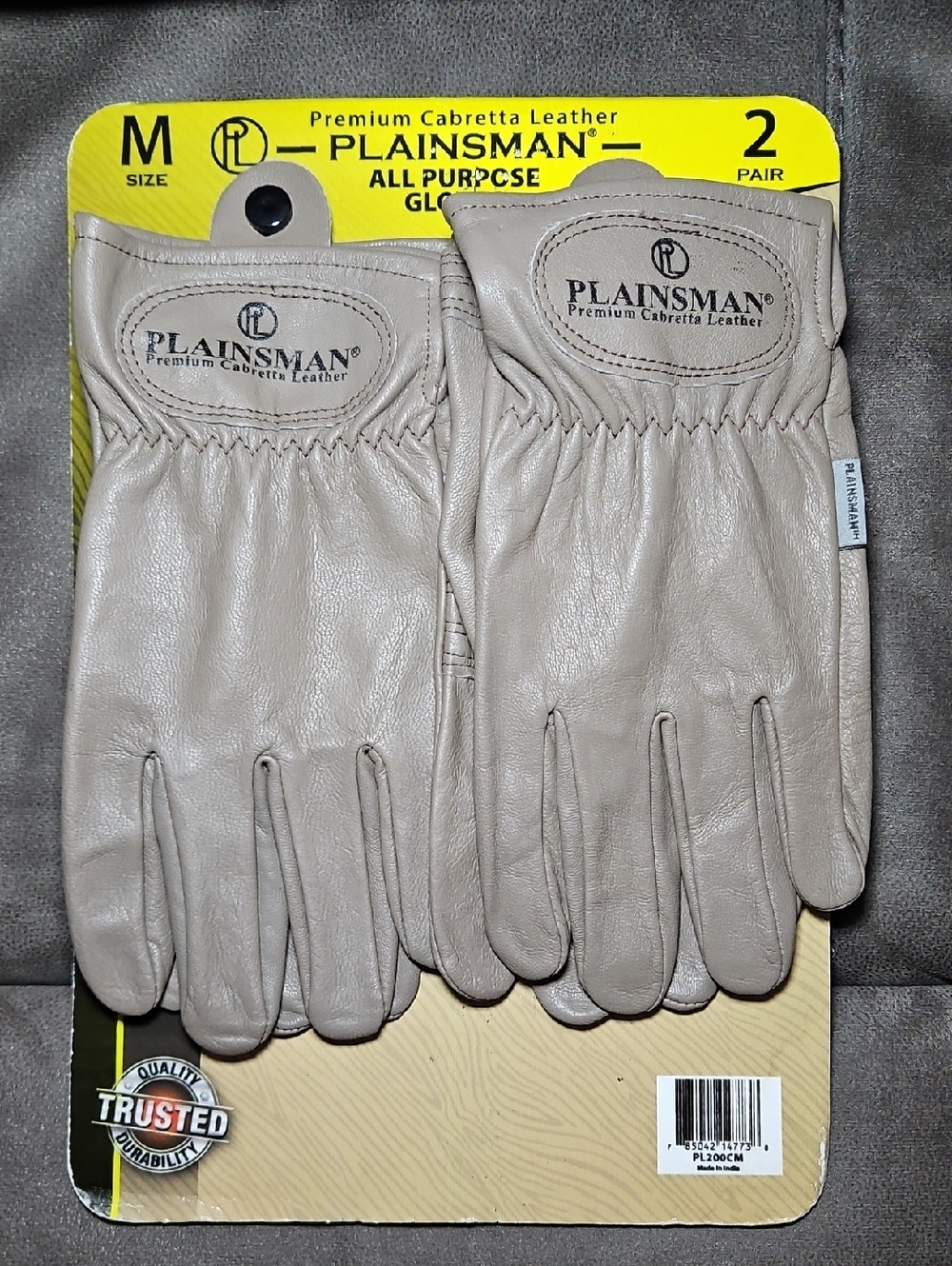Plainsman All Purpose Leather Gloves 2 Pack New Unisex Work Outdoor Medium